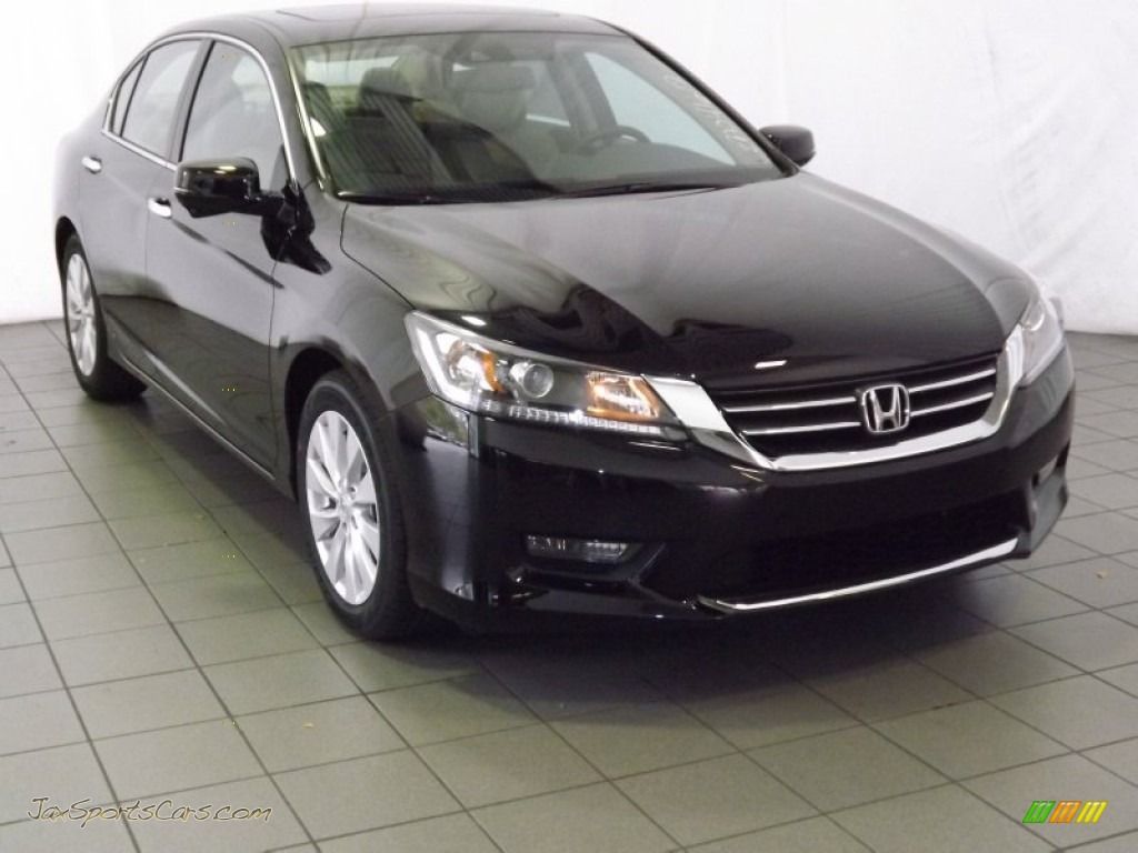 Crystal Black Pearl / Ivory Honda Accord EX-L Sedan