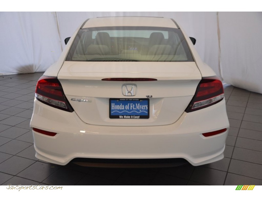 2014 Civic EX-L Coupe - Taffeta White / Gray photo #8