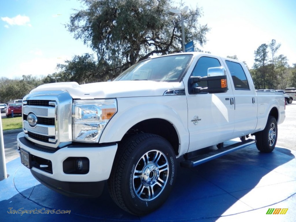 White Platinum Tri-Coat / Platinum Pecan Leather Ford F250 Super Duty Lariat Crew Cab 4x4