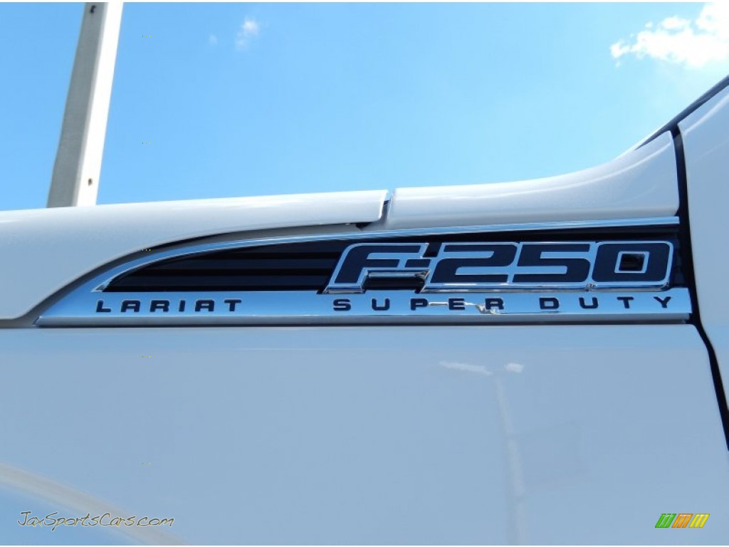 2014 F250 Super Duty Lariat Crew Cab 4x4 - White Platinum Tri-Coat / Platinum Pecan Leather photo #5