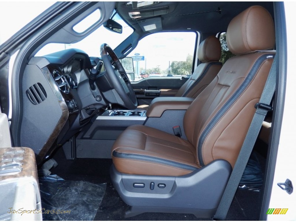 2014 F250 Super Duty Lariat Crew Cab 4x4 - White Platinum Tri-Coat / Platinum Pecan Leather photo #6