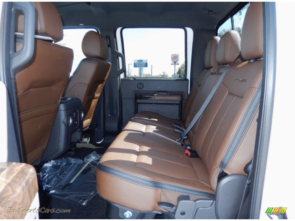 2014 F250 Super Duty Lariat Crew Cab 4x4 - White Platinum Tri-Coat / Platinum Pecan Leather photo #7