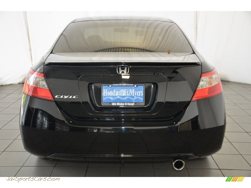 2011 Civic EX Coupe - Crystal Black Pearl / Gray photo #7