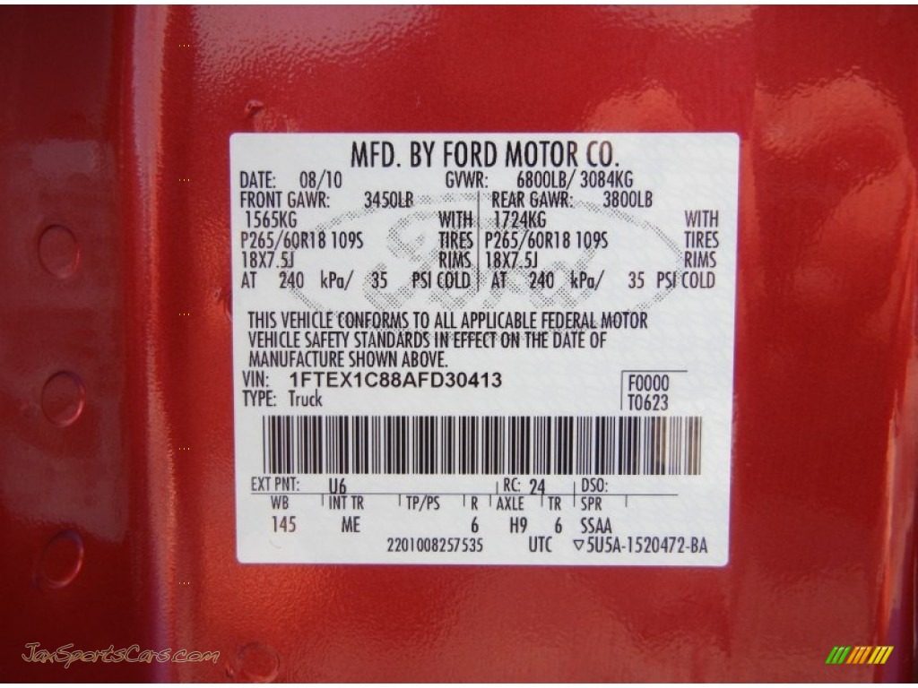 2010 F150 XLT SuperCab - Red Candy Metallic / Medium Stone photo #26