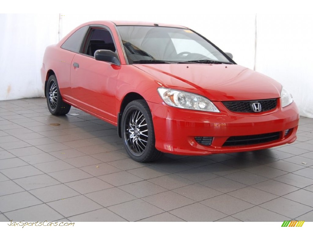 2004 Civic Value Package Coupe - Rally Red / Black photo #1